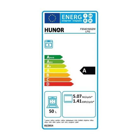 Aragaz pe gaz Hunor PB cu butelie de gaz, alb, cu capac metalic, 50x60cm (FS5401MXZW LPG)