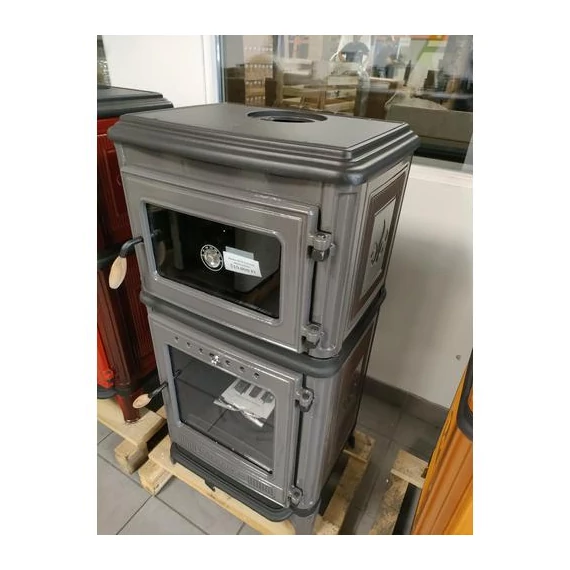 Hunor 8010 Șemineu cuptor din fontă , gri, 7,1 kW