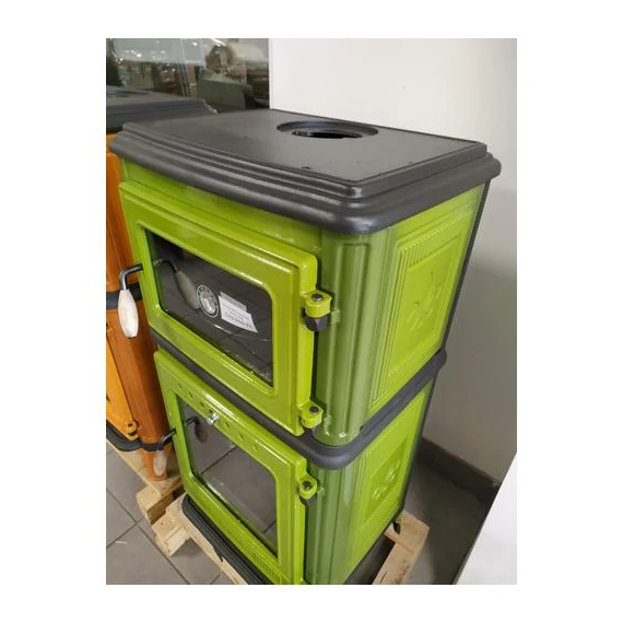 Hunor 8010 Șemineu cuptor din fontă ,verde, 7,1 kW