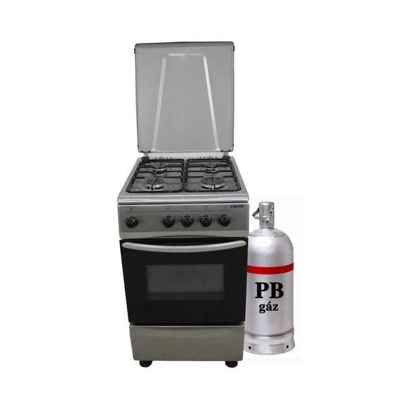 Aragaz pe gaz Hunor PB cu butelie de gaz, alb, cu capac metalic, 50x60cm (FS5401MXZW LPG)