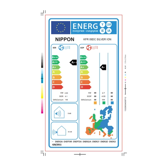 Aparat de aer condiționat split cu invertor Nippon KFR 09DC SILVER ION SILVER ION 2,65kW