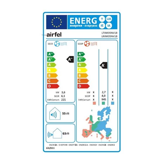 Aparat de aer condiționat split cu invertor Airfel LTXM35NV1B / LRXM35N 3,6kW