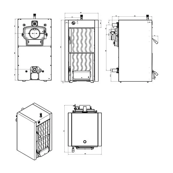 Cazan din fontă cu combustibil solid de marca Hunor LX cu 5 elemente (28kW)