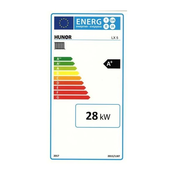 Cazan din fontă cu combustibil solid de marca Hunor LX cu 5 elemente (28kW)