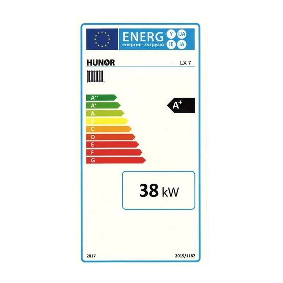 Cazan din fontă cu combustibil solid de marca Hunor LX cu 7 elemente (38kW)