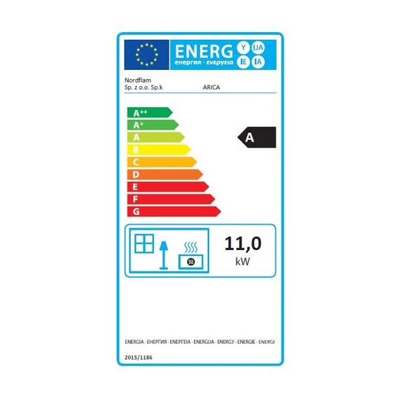 Șemineu din fontă Nordflam Arica ECO cu 3 pahare 11kW