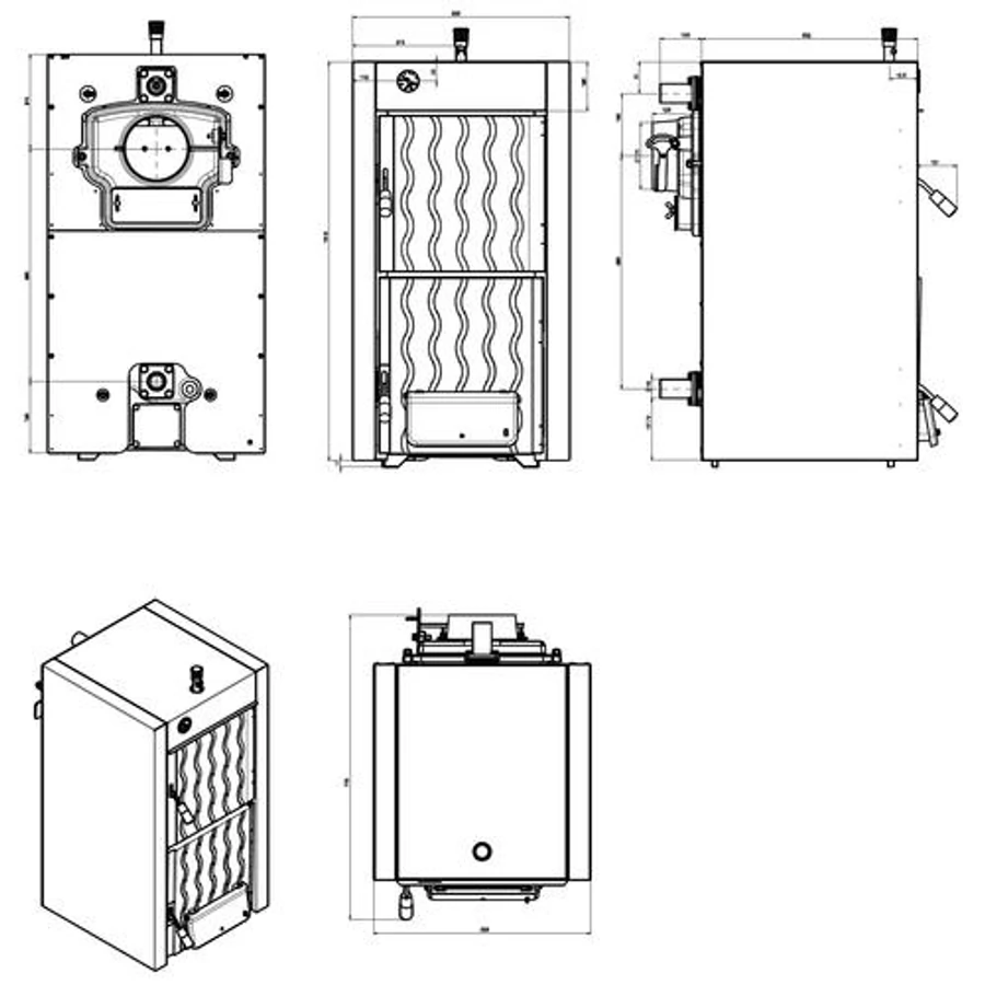 Cazan din fontă cu combustibil solid de marca Hunor LX cu 7