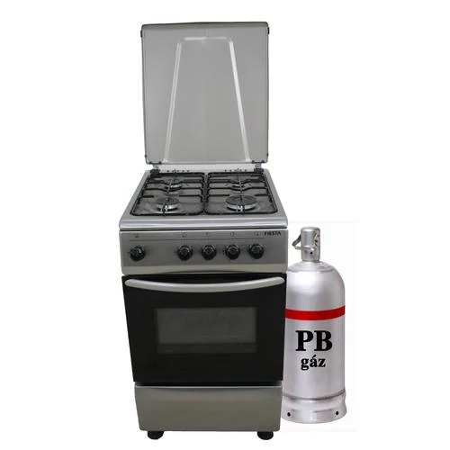 Aragaz pe gaz Hunor PB cu butelie de gaz, alb, cu capac metalic, 50x60cm (FS5401MXZW LPG)