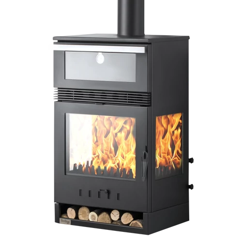 Șemineu cuptor cu 3 geamuri, ventilator de răcire cu aer de model TKS-15